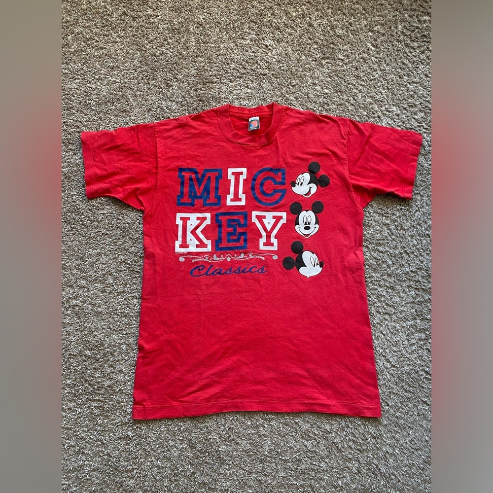 Disney T-Shirt Mickey Mouse Unlimited Jerry Leigh Red One‎ Size Fits All